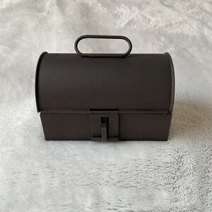 Small Black Metal Treasure Chest Trinket Box